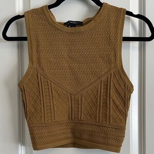 Forever 21 Tan Textured Crop Top